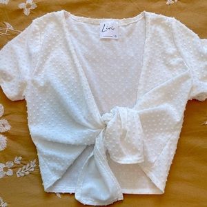 Livi by Olivia Rae White Tie Crop XS